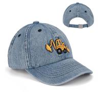 YskerrigToy Escavatore Cappello da Baseball, Auto Cappellino Baseball, Bambino Cappello Baseball Regolabile, Auto Cappello Bambino Cappellino da Baseball Estivo, per Bambini, 2-6 Anni (Blu Denim)