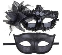 YskerrigToy Maschere Veneziana, Carnevale Coppia Maschera, 2 Pezzi Maschera da Ballo, Maschere di Carnevale a Mezza Faccia per Coppie Maschere Veneziane per Uomini e Donne