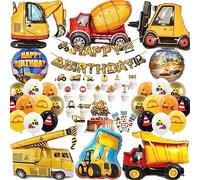 Yskmefun Decorazione di Compleanno Escavatori, Palloncini Tema Cantiere per Veicoli Ragazzi