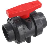 YSKMHQ Valvola a sfera a doppia unione, valvola di controllo per condutture in UPVC, per sistema idrico per acquari e piscine, tipo a presa (DN25, 32 mm)