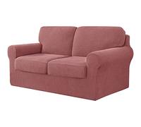 YSLLIOM Copridivano con Schienali Separati E Cuscini Seduta, Copridivano Antiscivolo con Fascia Elastica, Proteggi Mobili Jacquard Elasticizzato (2 posti (145-178 cm),Rosso Mattone)