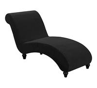 YSLLIOM Fodera per Chaise Longue Sofa Cover Chaise Longue Mobili Copridivano Coprisofà Divano Elasticizzato Lavabile in Lavatrice (Nero)