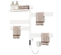 YSMSMZJK Scaldasalviette Elettrico, Termoarredo Elettrico Rotazione di 180°, Termostato Smart, IPX5 Impermeabile, Scalda Salviette Da Bagno Elettrico Temporizzazione 1-9 ore,White