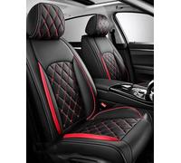 YSNFDN Coprisedili Auto per Fiat Stilo 1.9 JTD, Pelle Impermeabile Antiscivolo Fodere Anteriori E Posteriori, Protezione Completa per Sedili Auto, Auto Accessori,B Black Red