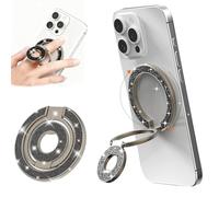 Ysnzaq Bifacciale Supporto ad Anello Magnetico Cellulare per MagSafe. Glitter Bling Sparkly progetto,360° Rotazione Porta Anello Metallico Soporte Ajustable per iPhone E Android-11D Black