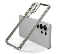 Ysnzaq Cover Bumper in Alluminio per Samsung Galaxy S25 Ultra-BK Grigio | Ultra Sottile Senza Back Custodia, Protezione Lenti Fotocamera, Custodia Paraurti in Metallo Antiurto Per Samsung S25 Ultra.