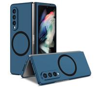 Ysnzaq Cover Magnetica per Samsung Galaxy Z Fold 3 7.6" Compatibile con MagSafe, Protezione Antiurto Di Livello Militare Hard PC Anti-Graffio Custodia per Samsung Galaxy Z Fold3. MY Blue
