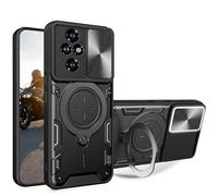 Ysnzaq Cover per Honor 200 Pro 5G 6.78" Custodia, Protezione Copri Fotocamera Scorrevole con Stand Supporto Militare Antiurto Bumper Case per Honor 200 Pro 5G.HS Black