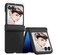 Ysnzaq Cover per Motorola Razr 60 2025 con Cerniera di Protezione e Pellicola Protettiva Esterno, Custodia Antiurto Antiscivolo per PC, Case Ultra Sottile per Moto Razr 60/50-FGM Black