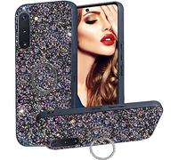 Ysnzaq Custodia Glitter per Samsung Galaxy Note 10 Plus 6.8", Bling Sparkle Ultra Sottile TPU Lusso Antiurto Cover con Supporto Bumper Custodia per Samsung Galaxy Note 10+ / Note 10 Plus. CZ Black