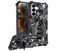 Ysnzaq Custodia mimetica per Samsung Galaxy S26 Plus con cavalletto, grado militare, resistente, antiurto, custodia protettiva da uomo per Samsung Galaxy S26+ Plus MC nera