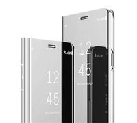 Ysnzaq Luxury Specchio Design Custodia per Honor 200 Pro, Bookstyle Clear Smart View Mirror Makeup Plating con Supporto Antiurto Custodia per Honor 200 Pro. Mirror Silver
