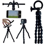 Ysnzaq Mini Treppiede Smartphone, Magnetische Treppiede Cellulare Flessibile, 360° Rotazione Treppiede Fotocamera Portatile da Viaggio per iPhone, Galaxy, Android, Go Pro-BZY Black