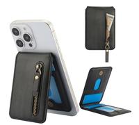 Ysnzaq per Magsafe Wallet Portafoglio PU in Pelle per iPhone 16/15/14/13/12 Pro/Max/Plus, Magnetico Portafoglio Porta Carte Supporto Adjustable Accessori per iPhone 16/15/14/13/12 Pro/Max.ZYC Black