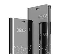 Ysnzaq Specchio Design Case per Samsung Galaxy S20, Bookstyle Clear View Makeup Standing Cover Antiurto Custodia per Samsung Galaxy S20. Mirror Black