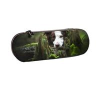YsoLda Astuccio per matite, astuccio per penne Astuccio per matite portatile Astuccio in pelle per ufficio scolastico, Border Collie Forest Stone Sweet Brown Dogs Animali domestici