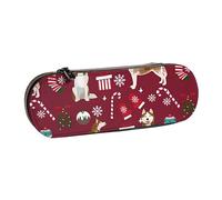YsoLda Astuccio per matite, Astuccio per penne Astuccio portatile Astuccio in pelle per ufficio scolastico, Calze per bastoncini di zucchero Husky Cane da vacanza Ruby