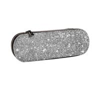 YsoLda Astuccio per matite, astuccio per penne Astuccio portatile in pelle per ufficio scolastico, glitter argento