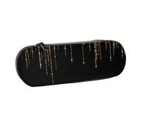 YsoLda Astuccio per matite, astuccio per penne Astuccio portatile in pelle per ufficio scolastico, glitter scintillanti oro nero