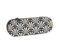 YsoLda Astuccio per matite, astuccio per penne Astuccio portatile in pelle per ufficio scolastico, motivo a ventaglio Art Déco