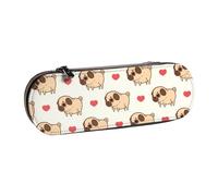 YsoLda Astuccio per matite, astuccio per penne Astuccio portatile in pelle per ufficio scolastico, Puglie Pug