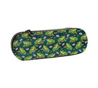 YsoLda Astuccio per matite, astuccio per penne Astuccio portatile in pelle per ufficio scolastico, rana tropicale giglio libellula pesce
