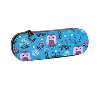 YsoLda Astuccio per matite, astuccio per penne Astuccio portatile in pelle per ufficio scolastico, simpatico motivo floreale colorato senza cuciture con gufi
