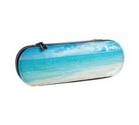 YsoLda Astuccio per matite, astuccio per penne Astuccio portatile in pelle per ufficio scolastico, stampa scenica con acqua di mare