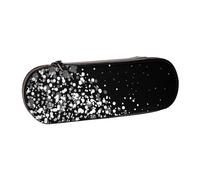 YsoLda Astuccio per matite, astuccio per penne Astuccio portatile in pelle per ufficio scolastico, stampa glitter bianco nero