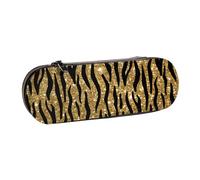 YsoLda Astuccio per matite, astuccio per penne Astuccio portatile in pelle per ufficio scolastico, stampa animalier glitter oro