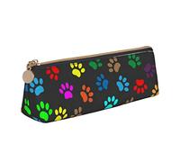 YsoLda Astuccio per matite, astuccio per penne triangolare con stampa arcobaleno colorato Astuccio per matite portatile Astuccio in pelle per ufficio scolastico
