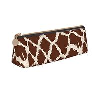 YsoLda Astuccio per matite, astuccio per penne triangolari con stampa animalier giraffa Astuccio per matite portatile Astuccio in pelle per ufficio scolastico
