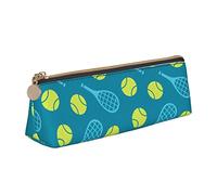 YsoLda Astuccio per matite, racchette da tennis e palline modello Astuccio per penne triangolari Astuccio portatile in pelle per ufficio scolastico