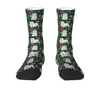 YsoLda Calzini da squadra, calzini sportivi novità casual Calzini a compressione divertenti lunghi 40 cm per unisex,Natale del cane maltese