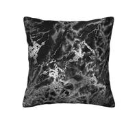 YsoLda Federa per cuscino, federa decorativa per cuscino morbido, 40 x 40 cm, per divano camera da letto, pietra di marmo grigio grafite argento nero