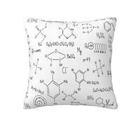 YsoLda Federa per cuscino, federa decorativa per cuscino morbido 40 x 40 cm per divano da camera da letto, formula chimica disegnata a mano