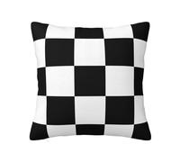 YsoLda Federa per cuscino, federa decorativa per cuscino morbido 40x40 cm per divano camera da letto, motivo a scacchi bianco nero