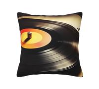 YsoLda Federa per cuscino, federa decorativa per cuscino morbido 45x45 cm per divano della camera da letto, stampa di dischi in vinile