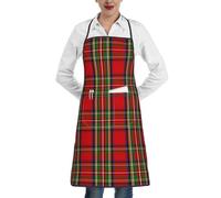 YsoLda Grembiuli da cucina, Grembiule da cucina con tasche, Grembiuli da cuoco impermeabili regolabili con pettorina,Plaid scozzese del clan Stewart