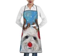 YsoLda Grembiuli da cucina, Grembiule da cucina con tasche, Grembiuli da cuoco impermeabili regolabili con pettorina,Cervo del cane del West Highland White Terrier