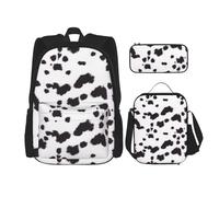 YsoLda Set zaino, borsa per la scuola, zaino, set da 3 pezzi, con borsa per il pranzo, astuccio,Modello di stampa dalmata
