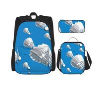 YsoLda Set zaino, borsa per la scuola, zaino, set da 3 pezzi, con borsa per il pranzo, astuccio,Volano del fumetto