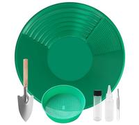 YSOOUA Gold Pan Kit Setaccio per Oro Bacino per la Ricerca dell'oro Gold Pan Kit Classificatore d'oro Ricerca Oro Pans Setaccio Accessori per sabbia oro miniere lavaggio manuale oro panning (Verde)