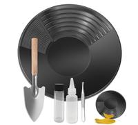 YSOOUA Gold Pan Kit Setaccio per Oro Bacino per la Ricerca dell'oro Gold Pan Kit Classificatore d'oro Ricerca Oro Pans Setaccio Accessori per sabbia oro miniere lavaggio manuale oro panning (Nero)