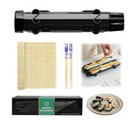 YSOOUA Kit Maker Sushi Bazooka Set Fai da Te Per Principianti Con Tappetino Bacchette, Manuale Inglese (Nero)