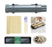 YSOOUA Sushi Maker Kit Sushi Bazooka Set Fai da Te Per Sushi Adatto ai Principianti da Realizzare da Soli con Tappetino Bacchette, Manuale Inglese (Grigio)