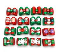 YSPOKJ 50/100pcs Accessori per Capelli per Cani da Compagnia con Fiocchi di Pupazzo di Neve di Babbo Natale/Gomma per Cani Archi per peli di Cani di Natale Archi per Cani Carini(B,100pcs)