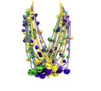 YSPPF 15 pezzi Mardi Gras Jingle Bell Beads oro viola verde Mardi Gras Parade Party Decorazioni