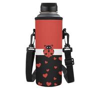 Yspwyqan Borsa porta bottiglie d'acqua con tracolla imbottita da 0,9 l, morbida e confortevole, leggera, ottimo regalo per amici, mogli, parenti e anziani, Coccinella, M