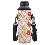 Yspwyqan Borsa portabottiglie con stampa margherita, con tracolla imbottita, facile da riporre e pulire, adatta per scuola, lavoro, passeggiate, corsa, escursionismo, palestra, ciclismo e molti altri